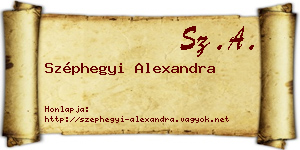 Széphegyi Alexandra névjegykártya